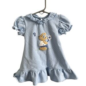 Vintage Luigi Dress with Bear Embroidery